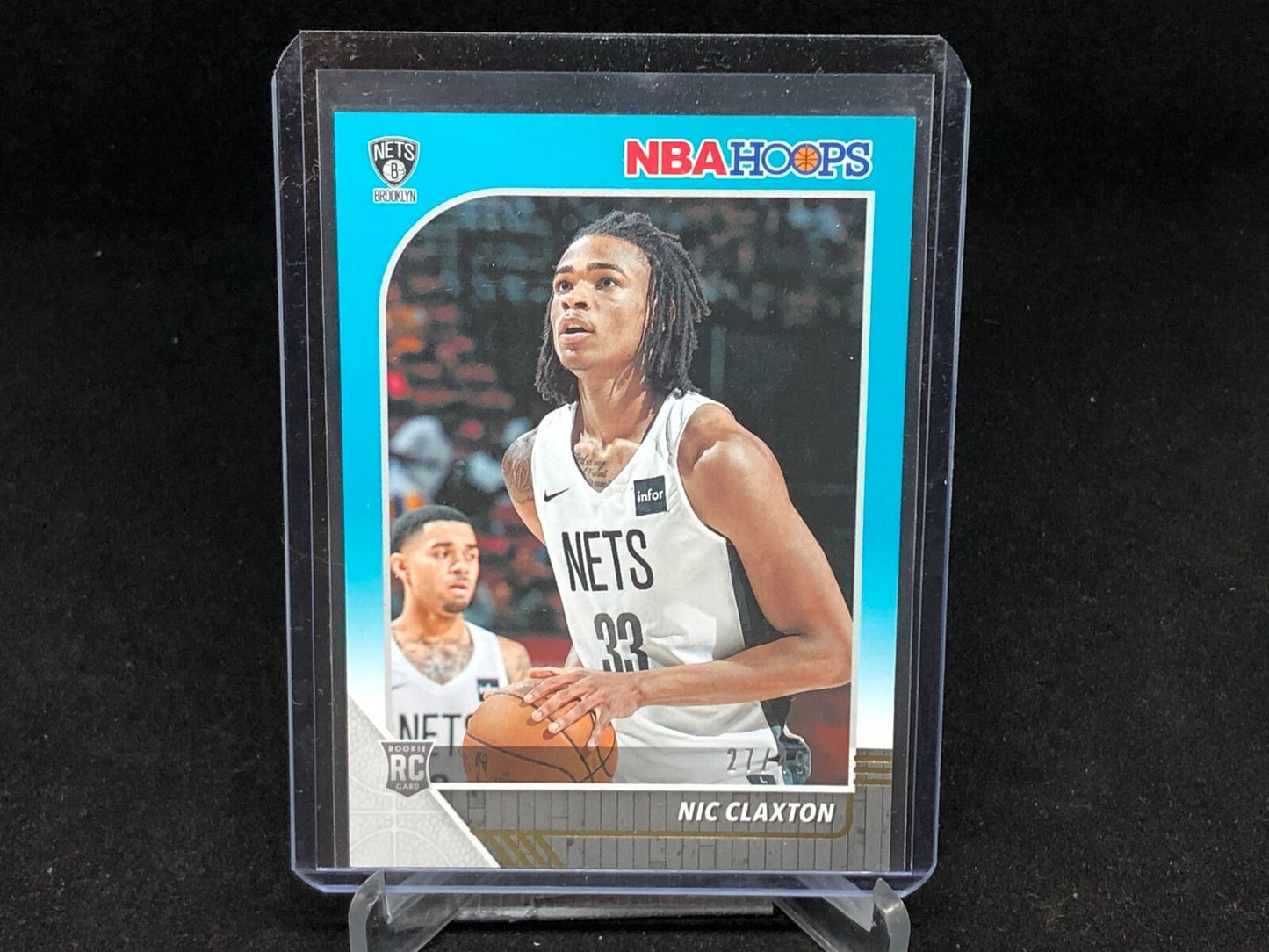 NIC CLAXTON 2019-20 PANINI HOOPS BLUE TEAL RC #D 27/49