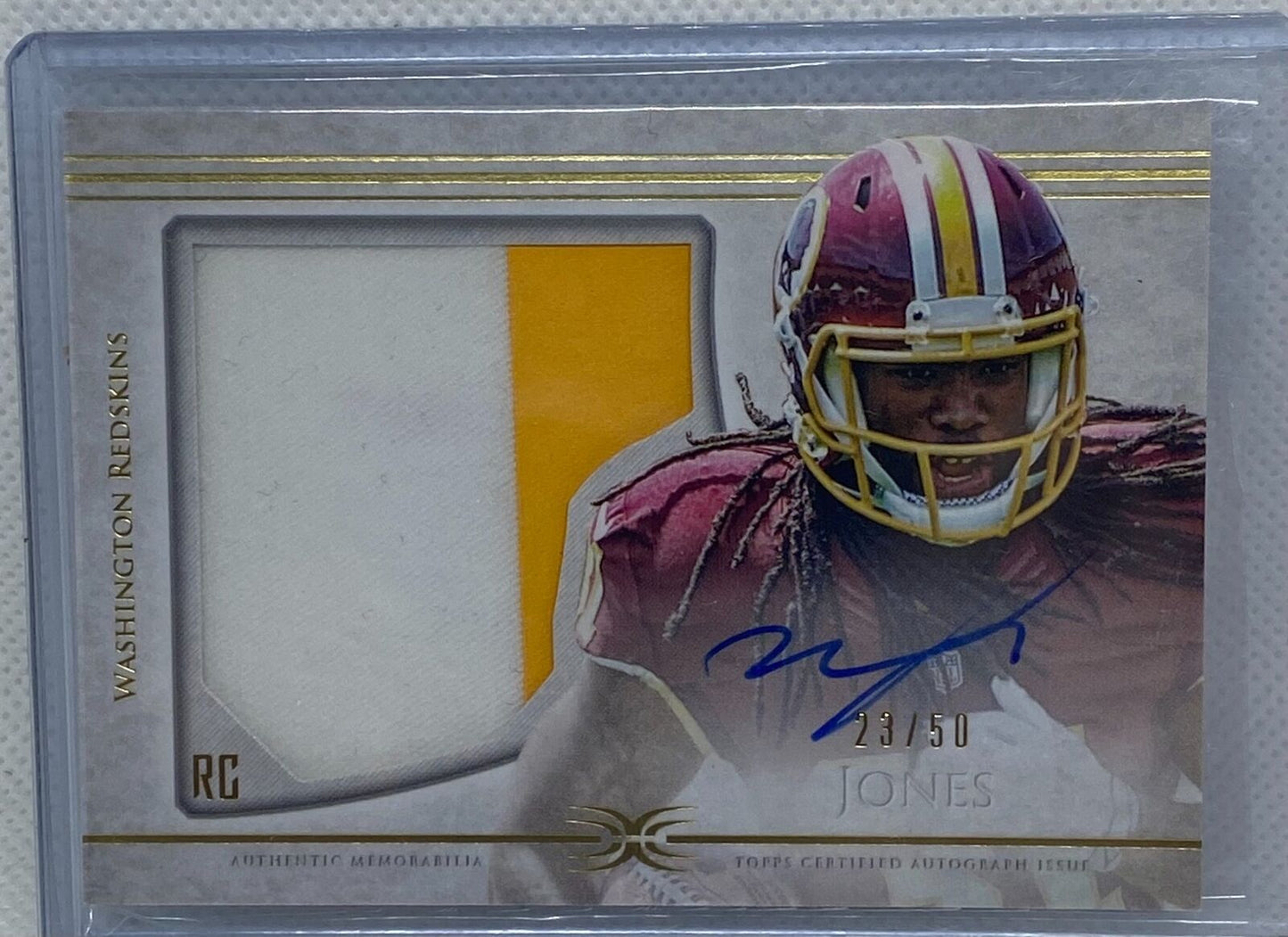 MATT JONES 2015 TOPPS DEFINITIVE JUMBO PATCH ON CARD AUTO RC #D 23/50