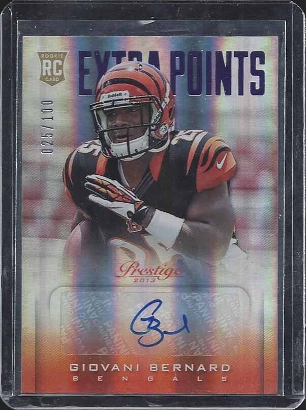 1/1 GIOVANI BERNARD 2013 PRESTIGE EXTRA POINTS PURPLE AUTO RC #D 25/100 JSY #25!