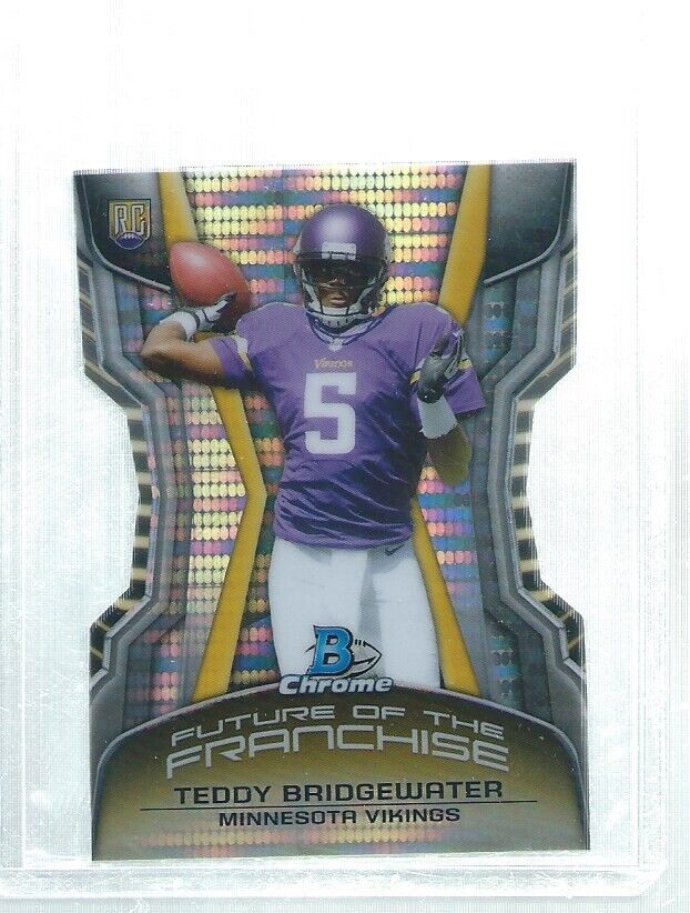 TEDDY BRIDGEWATER 2014 BOWMAN CHROME DIE CUT PULSAR REFRACTOR ROOKIE RC #D 3/5