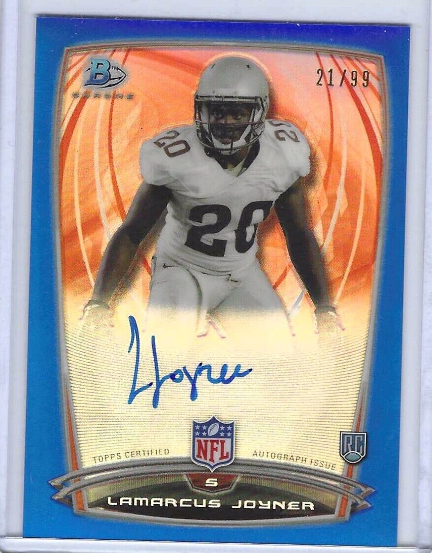 LAMARCUS JOYNER 2014 BOWMAN CHROME BLUE REFRACTOR ROOKIE AUTO RC #D /99