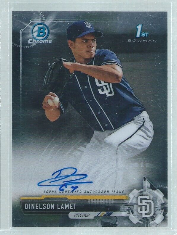 DINELSON LAMET 2017 BOWMAN CHROME 1ST ON CARD AUTO PROSPECT