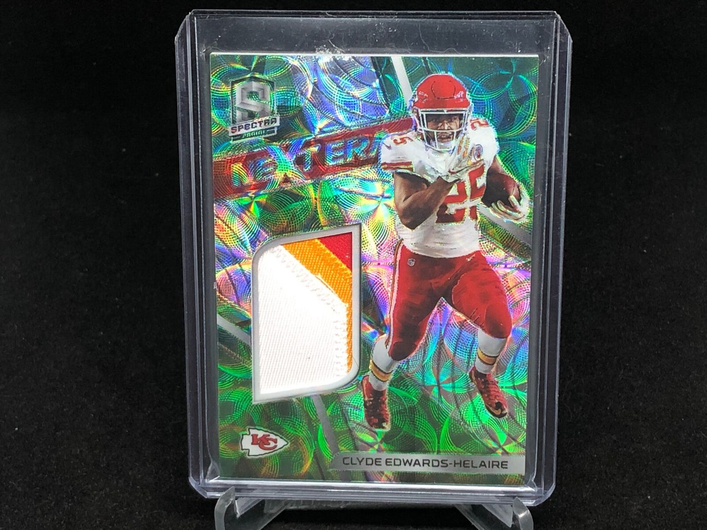 CLYDE EDWARDS HELAIRE 2020 SPECTRA NEXT ERA GREEN PRIZM 3 CLR PATCH RC #D 2/35