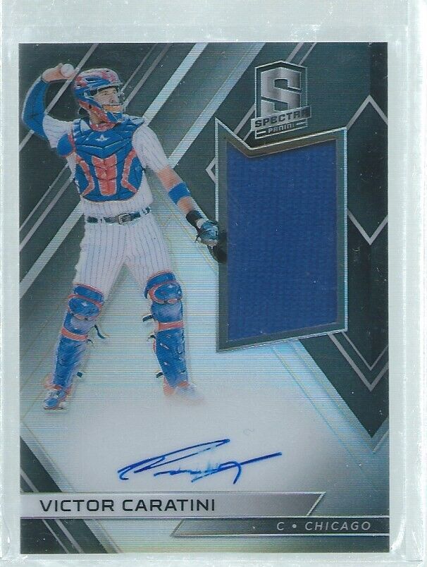 VICTOR CARATINI 2018 SPECTRA PRIZM JERSEY ON CARD AUTO