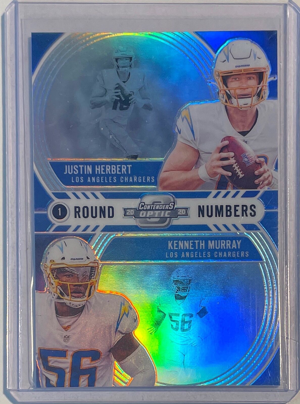 JUSTIN HERBERT KENNETH MURRAY 2020 CONTENDERS OPTIC ROUND NMBRS SILVER PRIZM RC