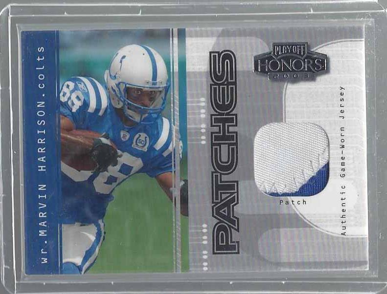 MARVIN HARRISON 2003 PLAYOFF HONORS PATCHES 2 COLOR COLTS PATCH #D 68/75
