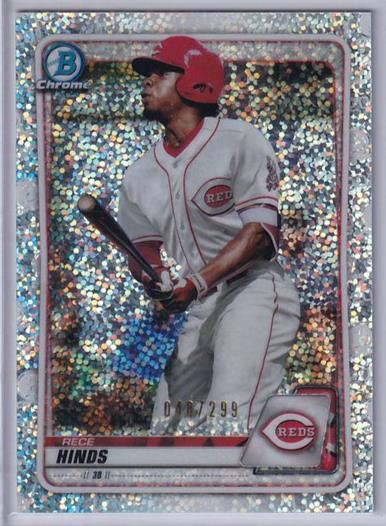 RECE HINDS 2020 BOWMAN CHROME SILVER SPARKLE SPECKLE REFRACTOR #D 048/299