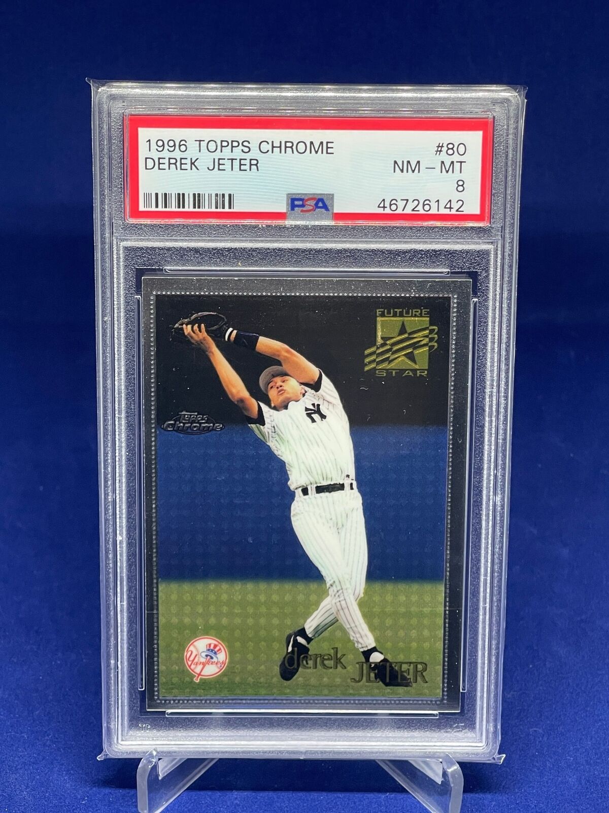 DEREK JETER 1996 TOPPS CHROME 1ST FUTURE STAR #80 PSA 8 NEAR MINT