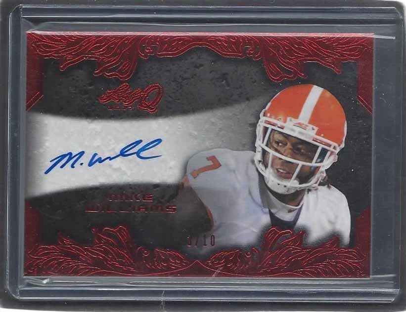 MIKE WILLIAMS 2017 LEAF Q RED CHARGERS ROOKIE AUTO RC #D 3/10
