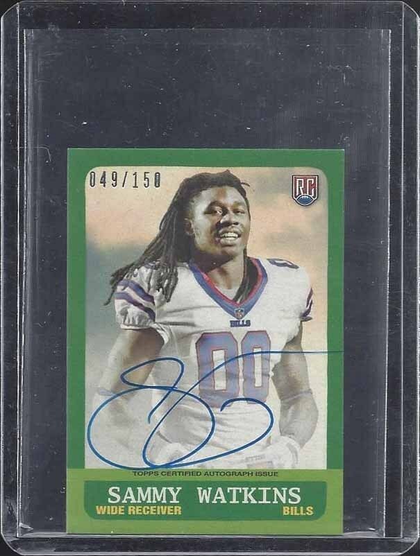 SAMMY WATKINS 2014 TOPPS MINI RETRO ON CARD BILLS ROOKIE AUTO RC #D /150