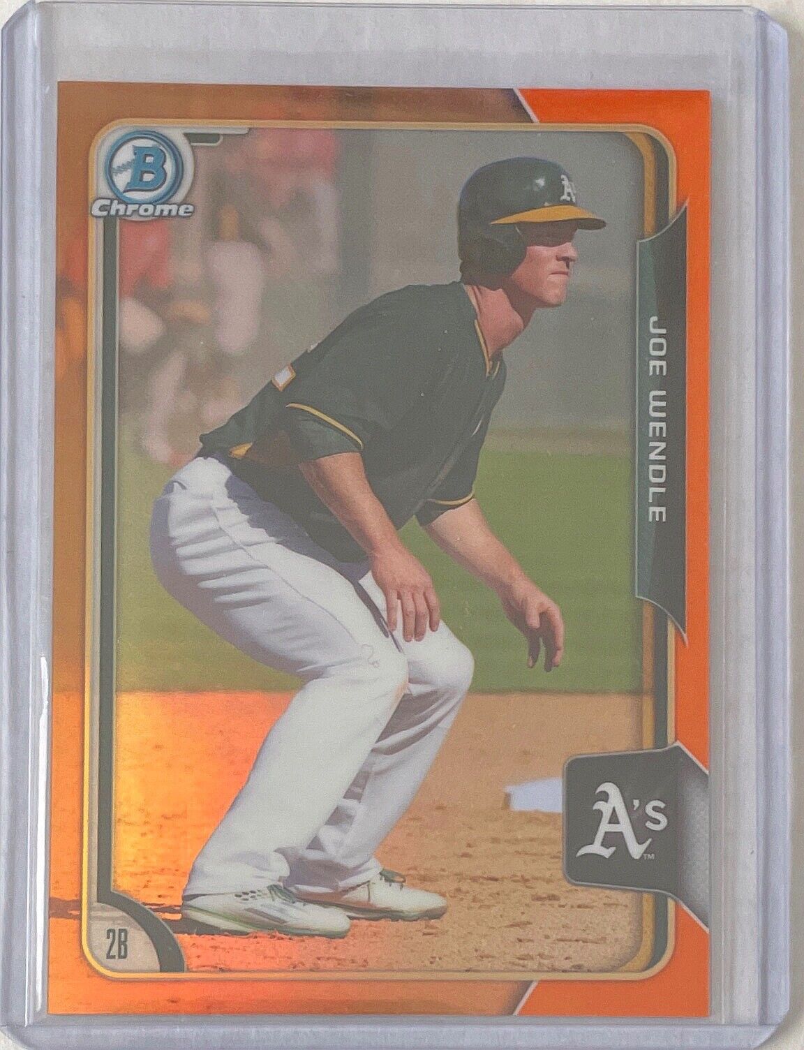 JOE WENDLE 2015 BOWMAN CHROME PROSPECT ORANGE REFRACTOR #D 24/25