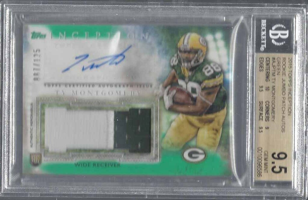 TY MONTGOMERY 2015 TOPPS INCEPTION GREEN PATCH AUTO RC #D /125 BGS 9.5 10 POP 2