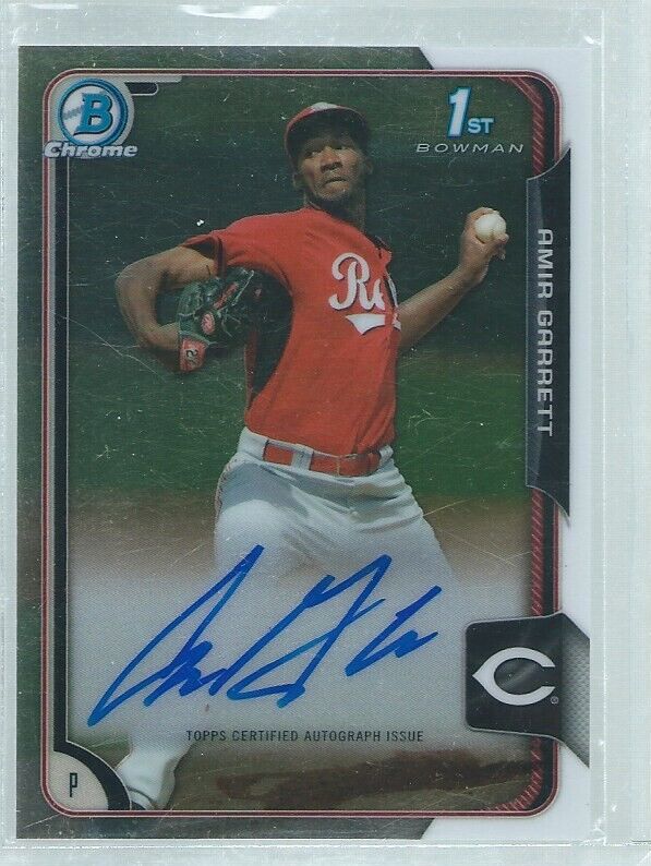 AMIR GARRETT 2015 BOWMAN CHROME 1ST ON CARD AUTO PROSPECT
