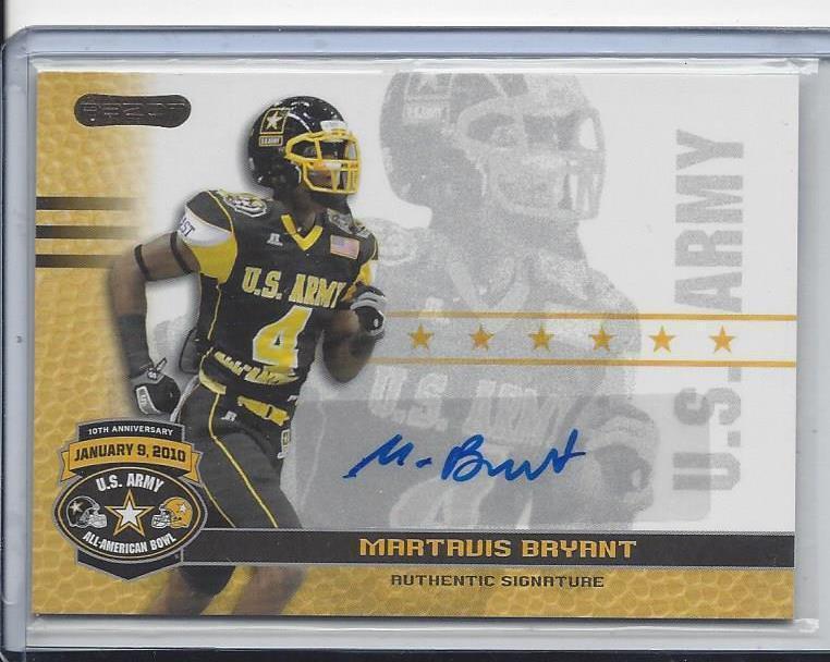 MARTAVIS BRYANT 2010 RAZOR U.S. ARMY RARE PRE ROOKIE AUTO RC