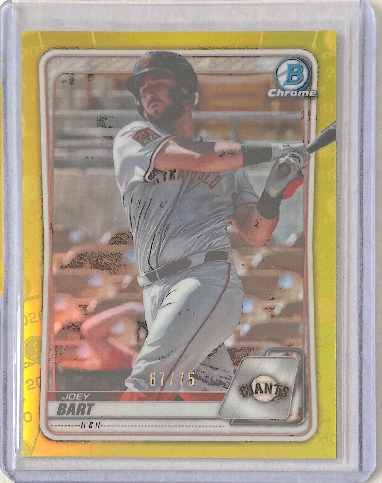 JOEY BART 2020 BOWMAN CHROME PROSPECT YELLOW REFRACTOR #D 67/75