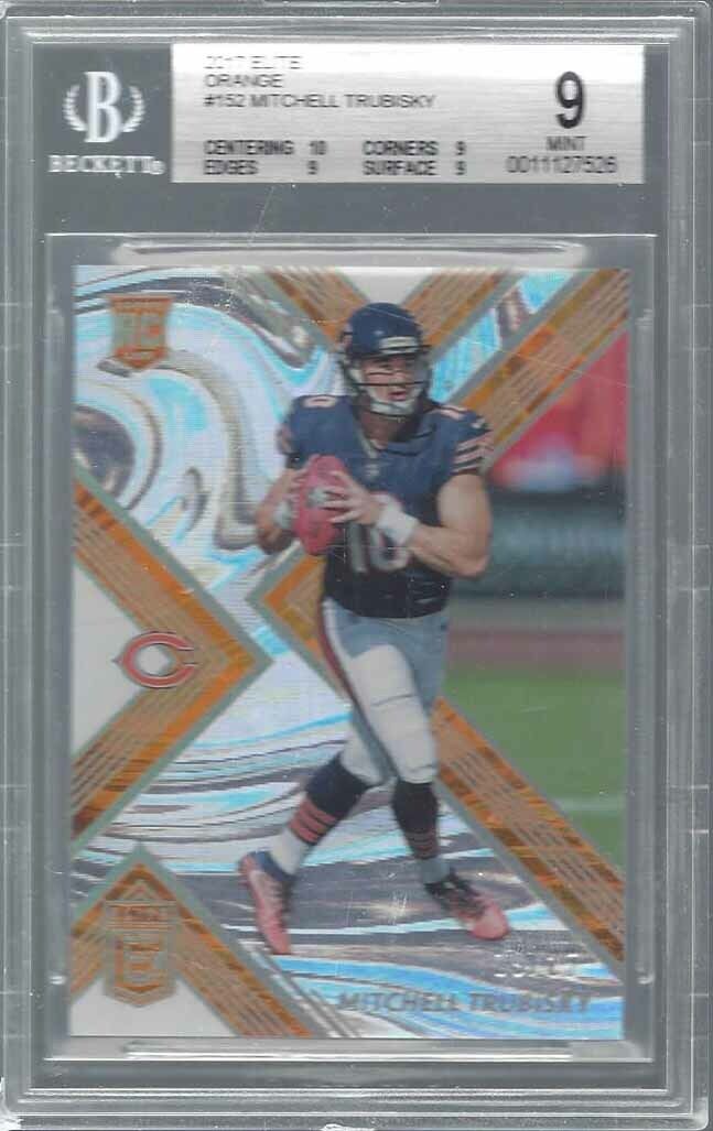 MITCH MITCHELL TRUBISKY 2017 ELITE ORANGE ROOKIE RC #D 19/25 BGS 9 MINT