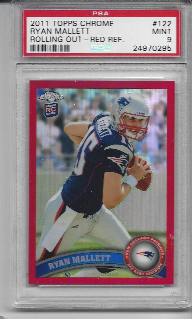 RYAN MALLETT 2011 TOPPS CHROME RED ROOKIE REFRACTOR RC #D 20/25 PSA 9 MINT POP 1