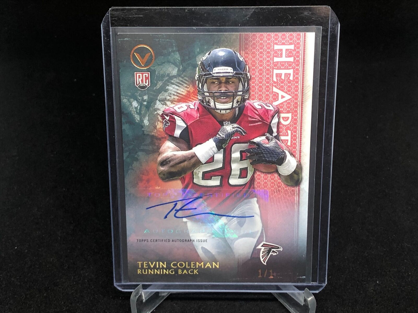 TEVIN COLEMAN 2015 TOPPS VALOR HEART AUTO RC #D 1/1