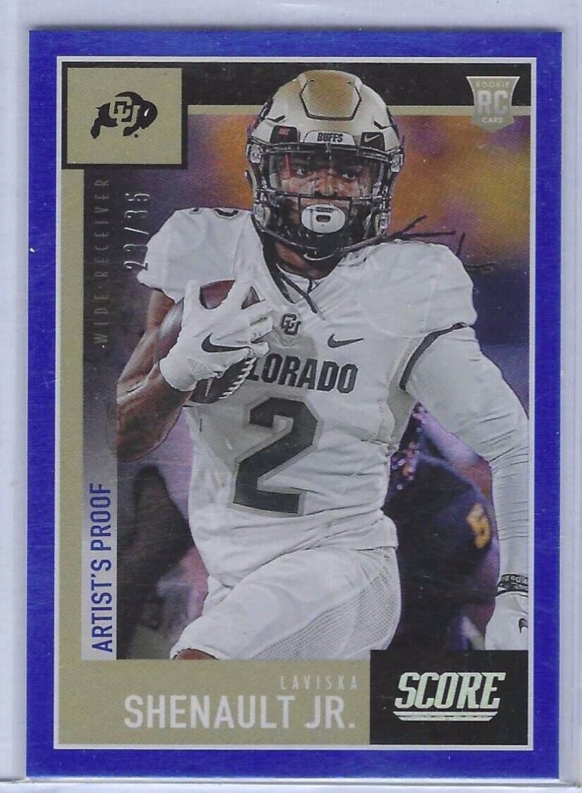 LAVISKA SHENAULT JR 2020 PANINI SCORE BLUE ARTIST PROOF ROOKIE RC #D /35