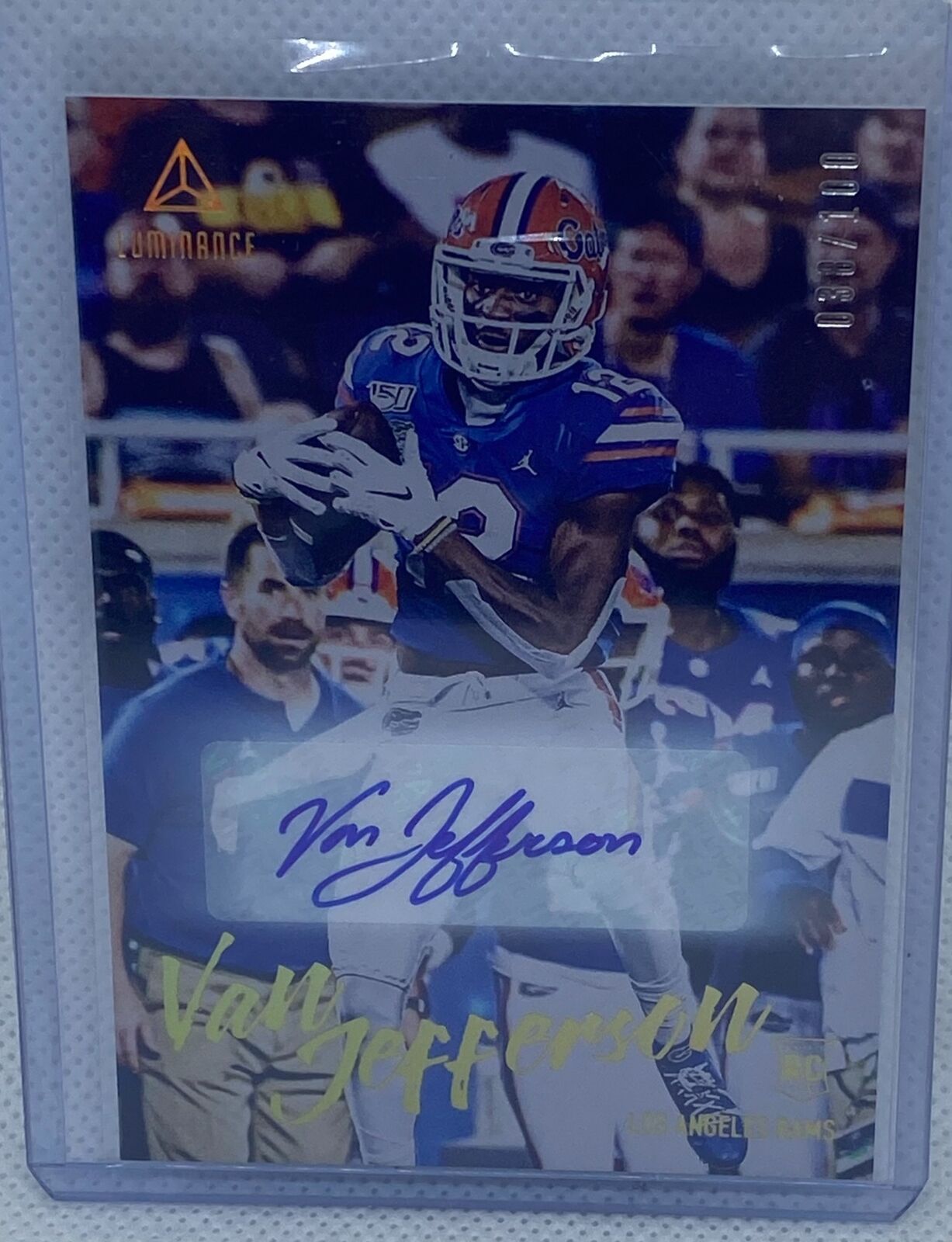VAN JEFFERSON 2020 PANINI LUMINANCE GOLD AUTO RC #D 38/100