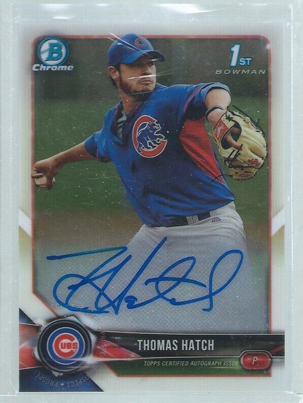 THOMAS HATCH 2018 BOWMAN 1ST CHROME ON CARD AUTO PROSPECT