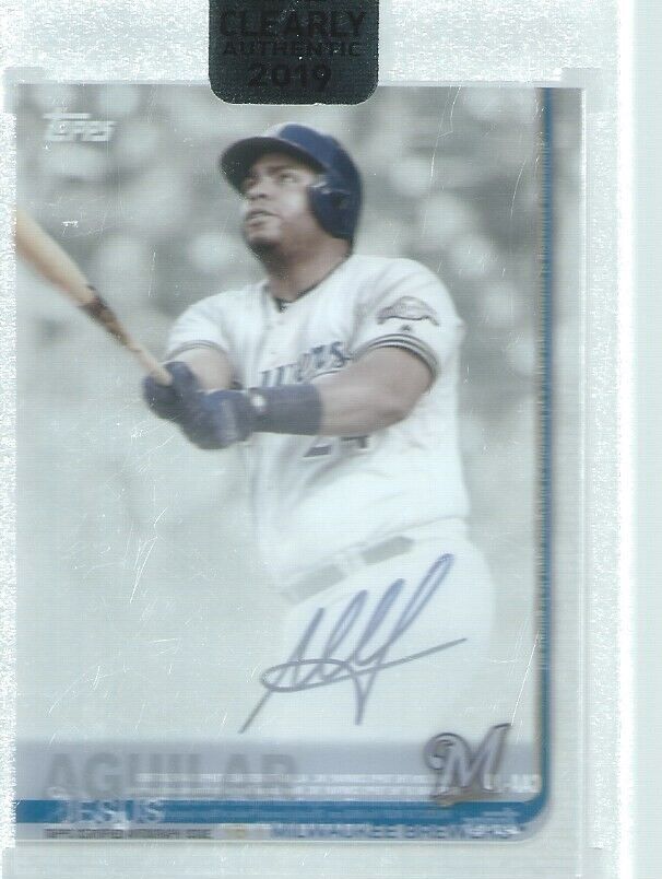 JESUS AGUILAR 2019 TOPPS CLEARLY AUTHENTIC ON CARD AUTO