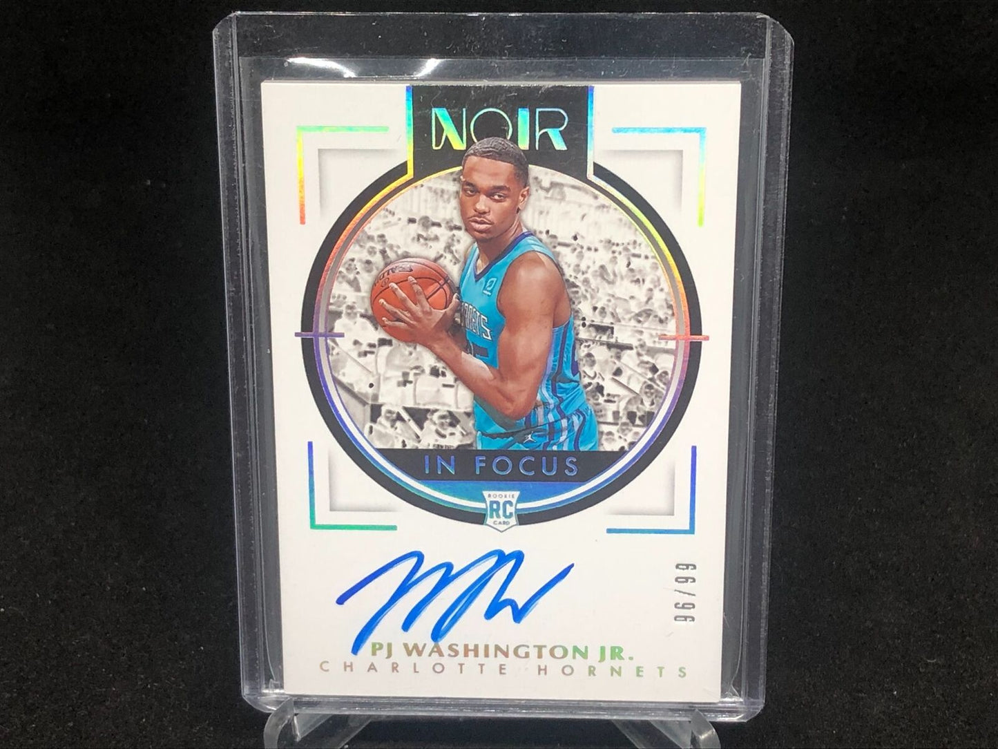 PJ WASHINGTON JR 2019-20 PANINI NOIR IN FOCUS ON CARD AUTO RC #D 96/99