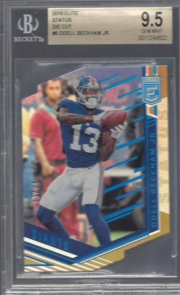 1/1 ODELL BECKHAM JR 2018 ELITE STATUS GOLD DIE CUT #D 13/24 BGS 9.5 GEM JSY #13