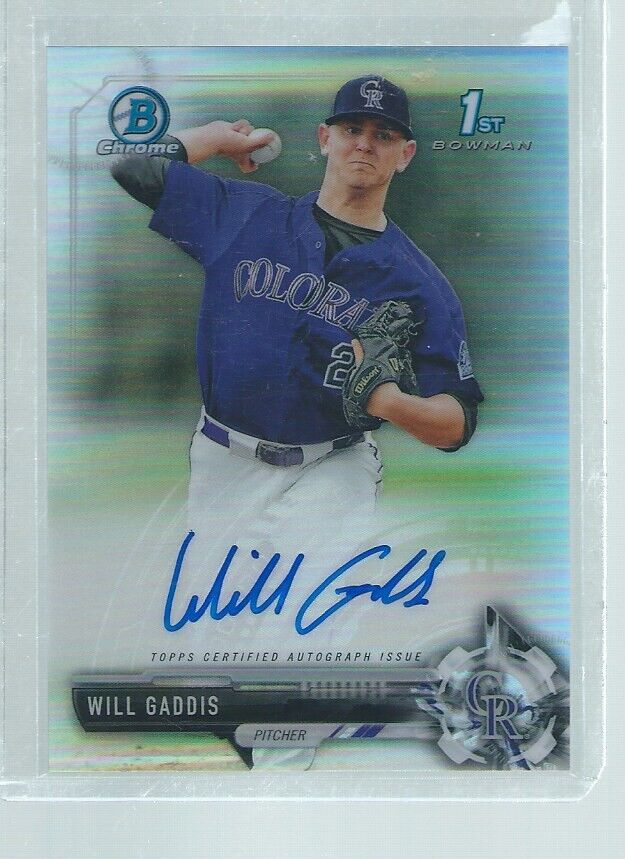 WILL GADDIS 2018 BOWMAN CHROME 1ST ON CARD AUTO PROSPECT REFRACTOR #D 442/499