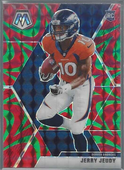 JERRY JEUDY 2020 PANINI MOSAIC GREEN REACTIVE PRIZM ROOKIE RC #206