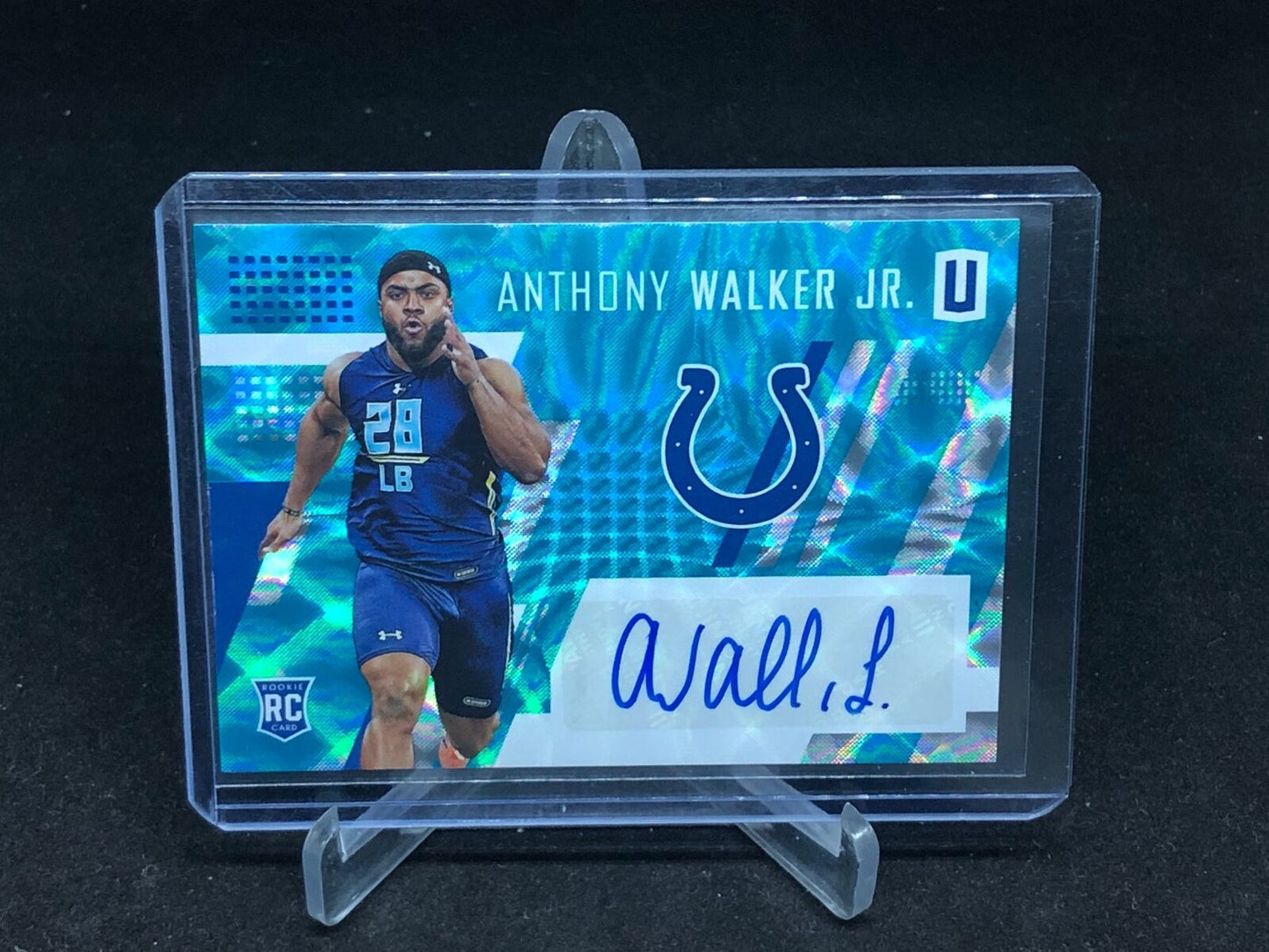 ANTHONY WALKER JR 2017 PANINI UNPARALLELED TEAL FUTURE FRAME AUTO RC #D 7/10