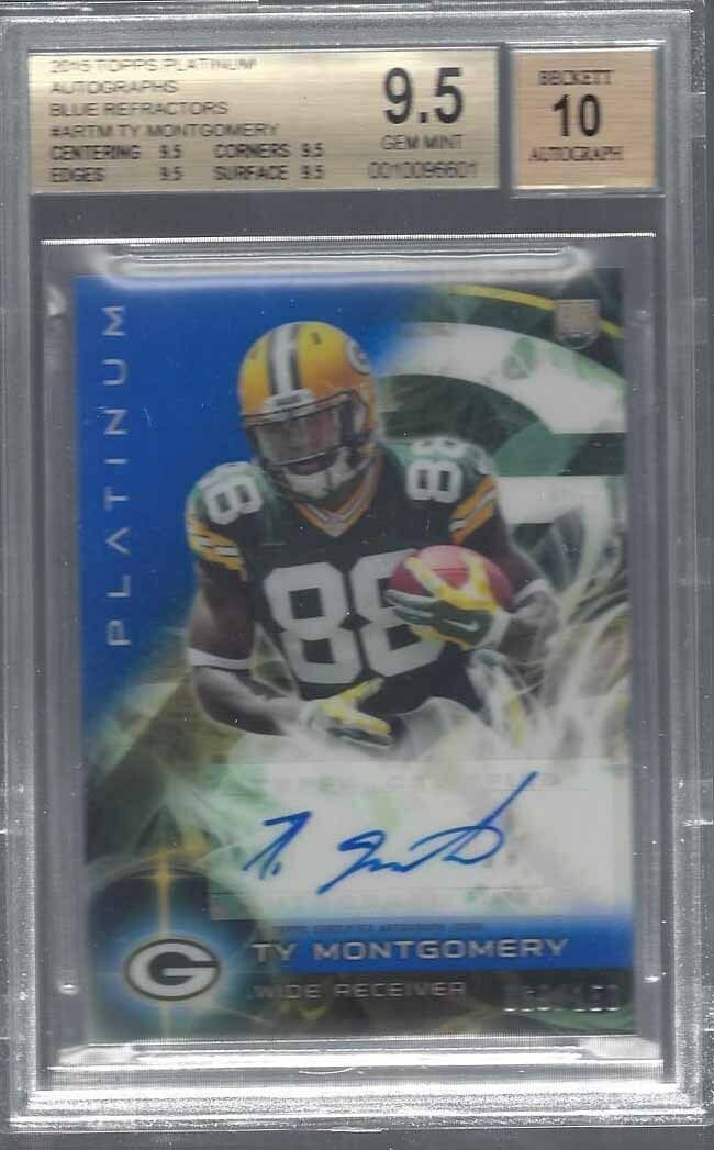 TY MONTGOMERY 2015 TOPPS PLATINUM BLUE REFRACTOR AUTO RC /150 BGS 9.5 10 POP 2