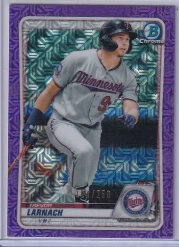TREVOR LARNACH 2020 BOWMAN CHROME PURPLE MEGA BOX MOJO REFRACTOR #D 124/250