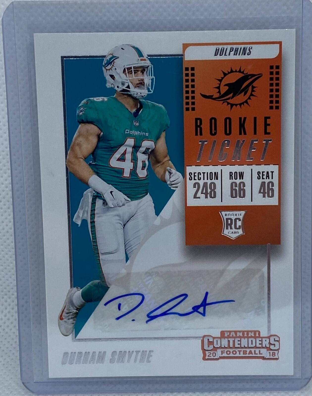 DURHAM SMYTHE 2018 PANINI CONTENDERS ROOKIE TICKET AUTO RC #216