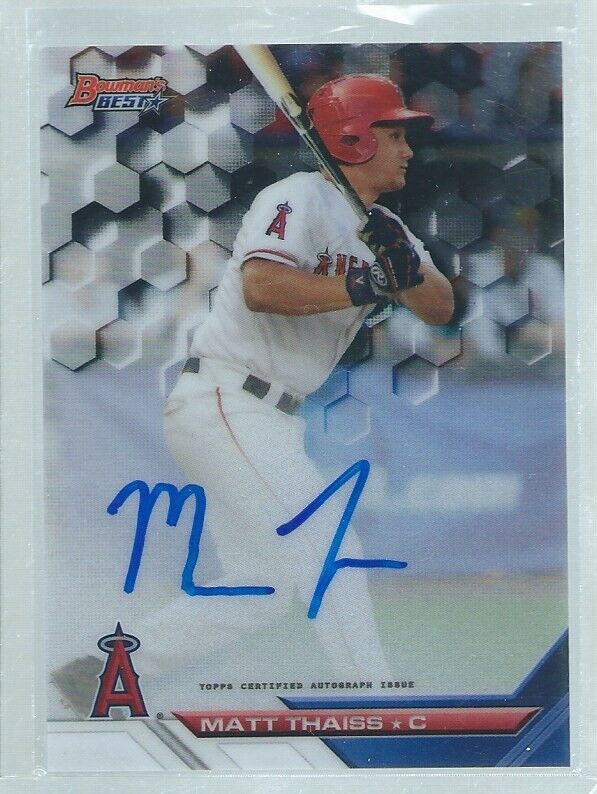 MATT THAISS 2016 BOWMAN'S BEST ON CARD AUTO PROSPECT