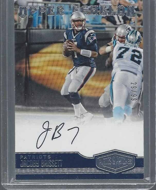 JACOBY BRISSETT 2016 PLATES & PATCHES UPPER ECHELON ON CARD AUTO RC #D 29/99
