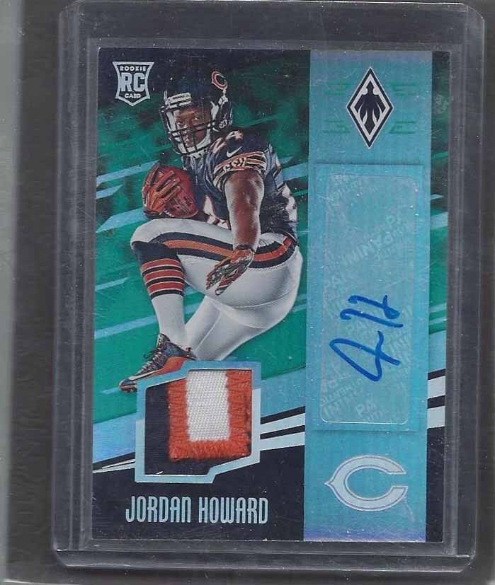 JORDAN HOWARD 2016 PANINI PHOENIX AQUA TEAL RPA 3 COLOR PATCH AUTO RC #D 1/10