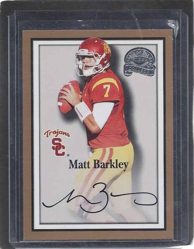 MATT BARKLEY 2013 FLEER RETRO FOOTBALL TROJANS USC ON CARD SSP RARE SP AUTO RC