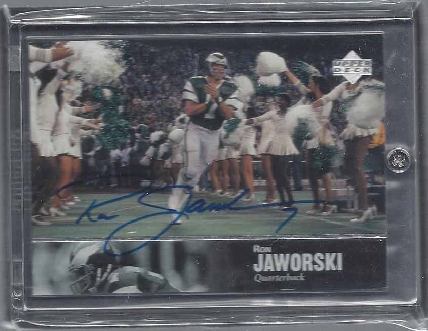 RON JAWORSKI 1997 UPPER DECK UD LEGENDS ON CARD AUTO #120