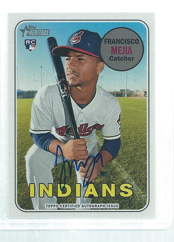 FRANCISCO MEJIA 2018 TOPPS HERITAGE ON CARD AUTO ROOKIE RC