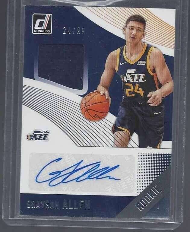 1/1 GRAYSON ALLEN 2018-19 DONRUSS ROOKIE JERSEY AUTO RC #D 24/99 HIS JERSEY #24!