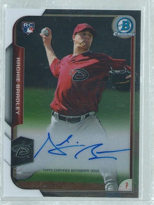 ARCHIE BRADLEY 2015 BOWMAN CHROME ON CARD AUTO ROOKIE RC