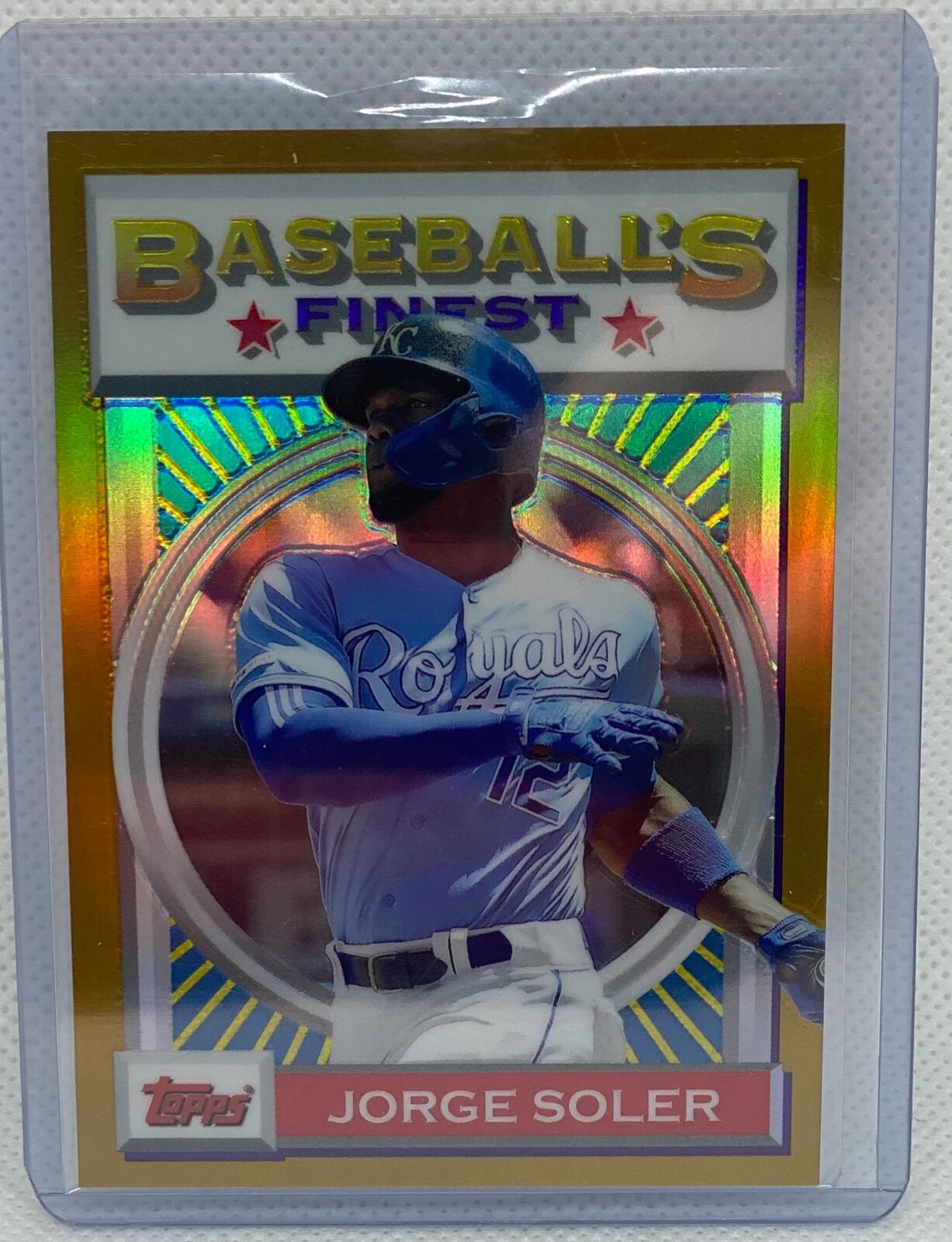 JORGE SOLER 2020 TOPPS BASEBALL'S FINEST FLASHBACKS GOLD REFRACTOR #D 03/50