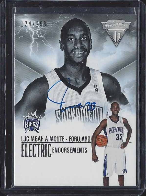 LUC MBAH A MOUTE 2013-14 TITANIUM ELECTRIC ENDORSEMENTS ON CARD AUTO #D 124/299