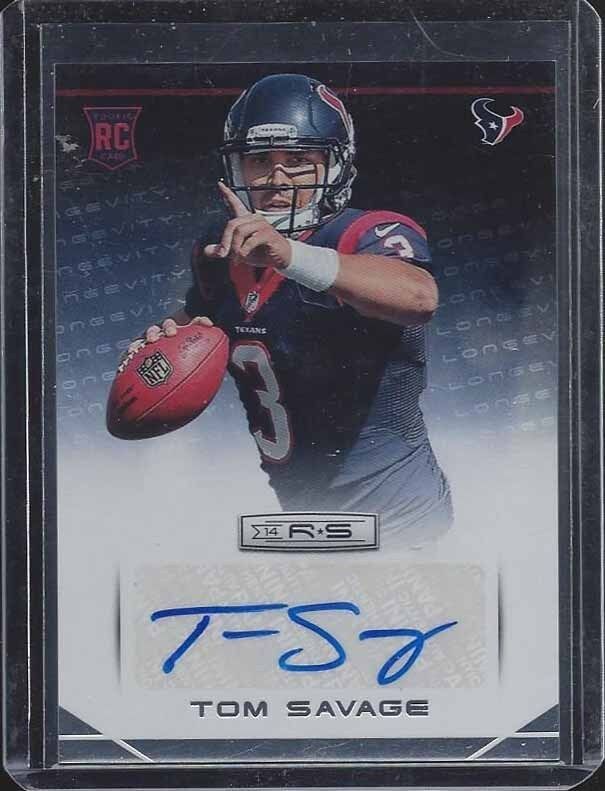 TOM SAVAGE 2014 ROOKIES & STARS TEXANS LONGEVITY ROOKIE AUTO RC #193