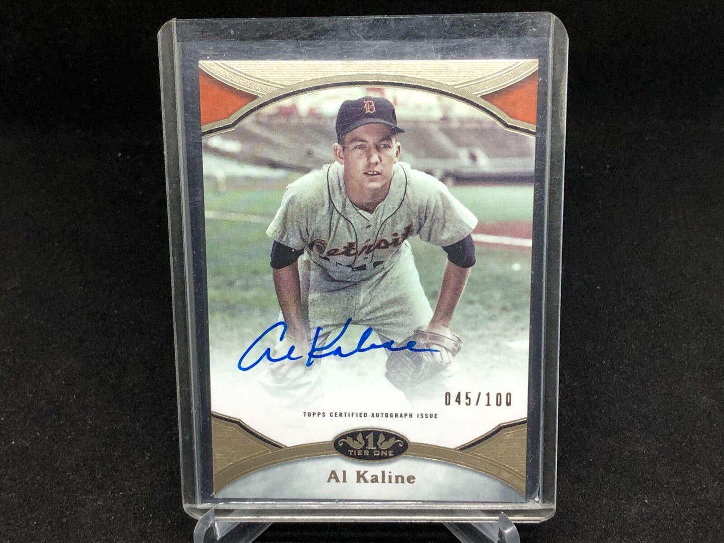AL KALINE 2020 TOPPS TIER ONE ON CARD AUTO #D 45/100