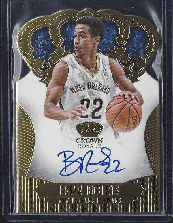 BRIAN ROBERTS 2013-14 CROWN ROYALE PREFERRED GOLD DIE CUT ON CARD AUTO #D 1/10