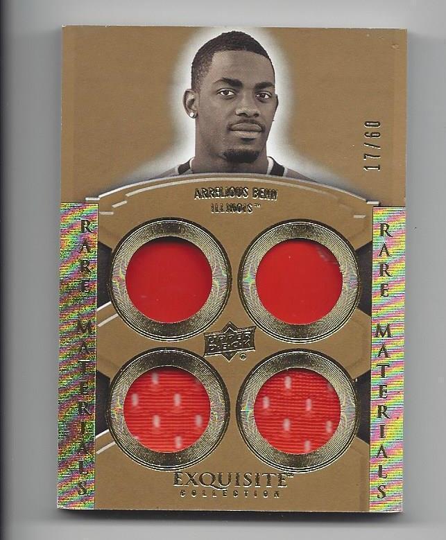 1/1 ARRELIOUS BENN 2010 EXQUISITE RARE MATERIALS QUAD PATCH RC #D 17/60 JSY #17!