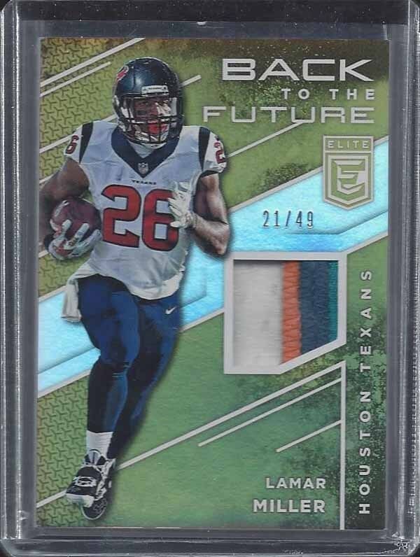 LAMAR MILLER 2016 ELITE BACK TO THE FUTURE GOLD 4 COLOR PATCH #D 21/49