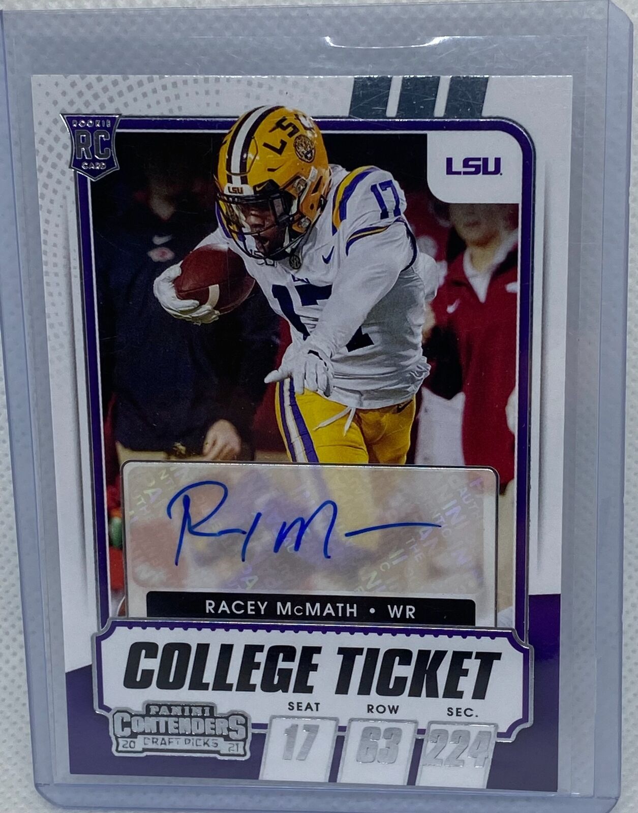 RACEY MCMATH 2021 PANINI CONTENDERS DP COLLEGE TICKET AUTO RC #143